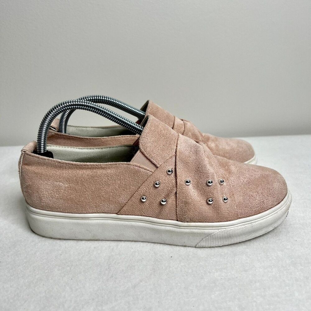 Pink Studded Slip On Shoes